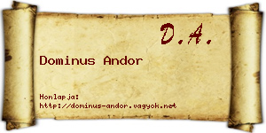 Dominus Andor névjegykártya